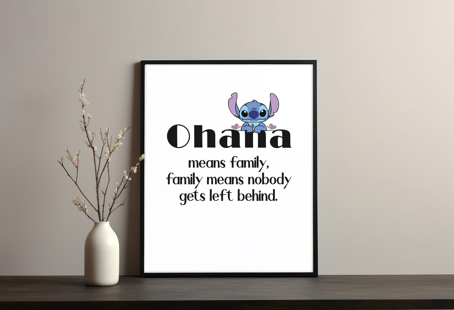 Ohana Quote Lilo & Stitch Print