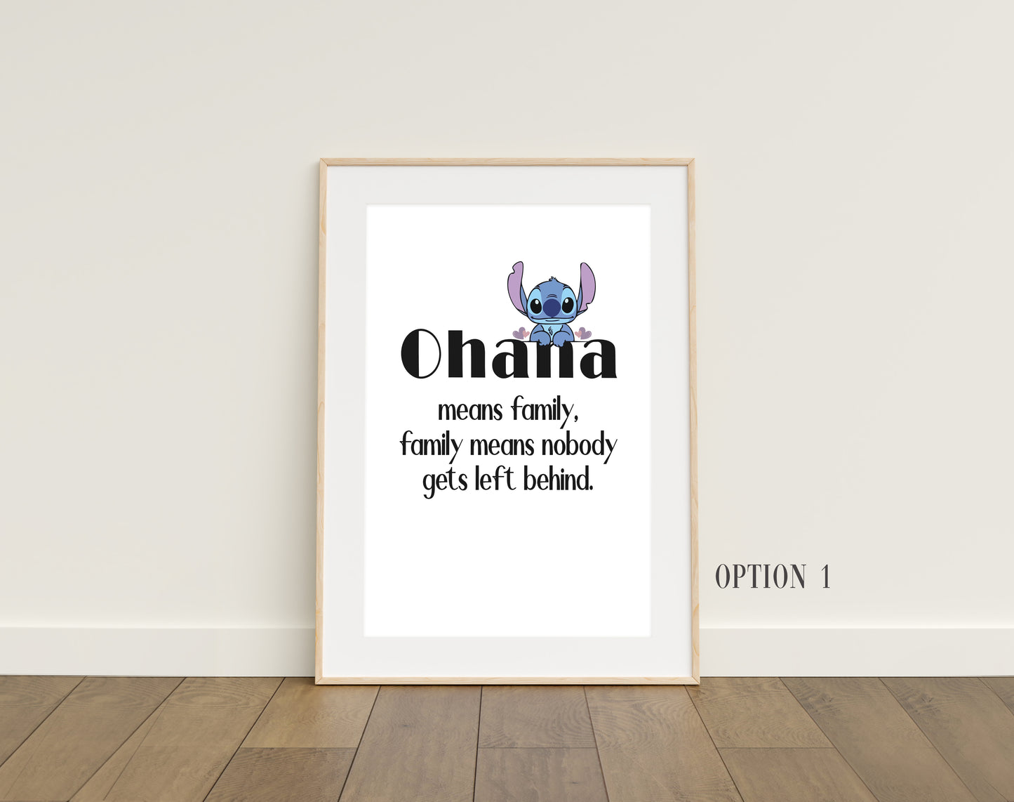 Ohana Quote Lilo & Stitch Print