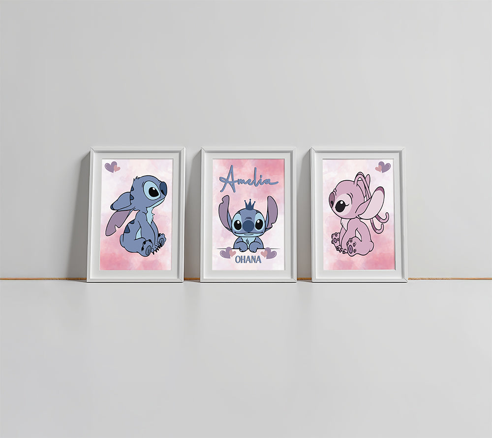 Stitch & Angel Set of 3 Name Prints