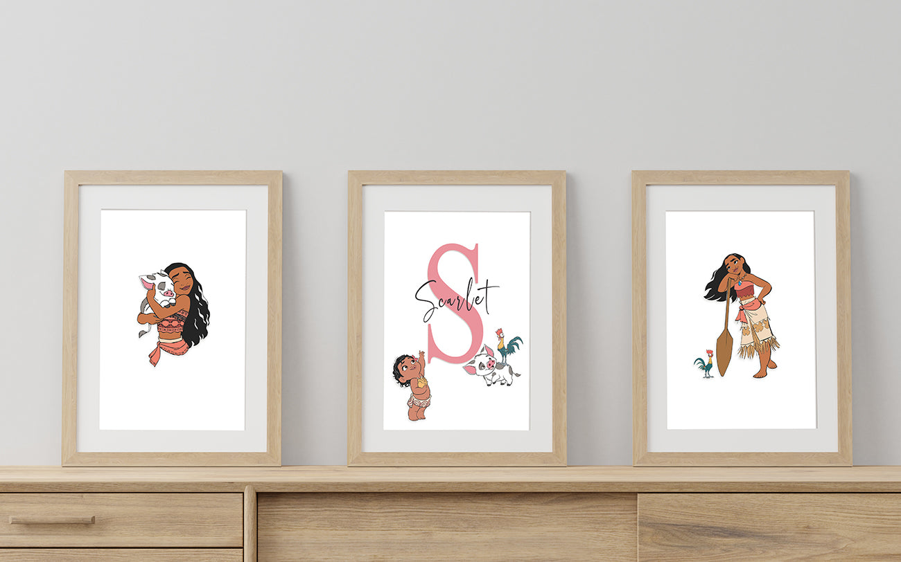 Moana Set Of 3 Personalised Prints
