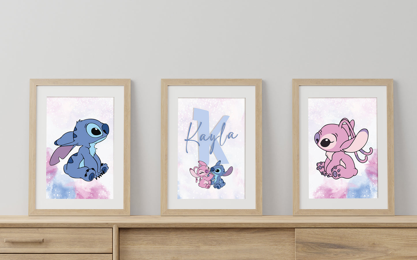 Watercolour Lilo & Stitch Personalised Prints