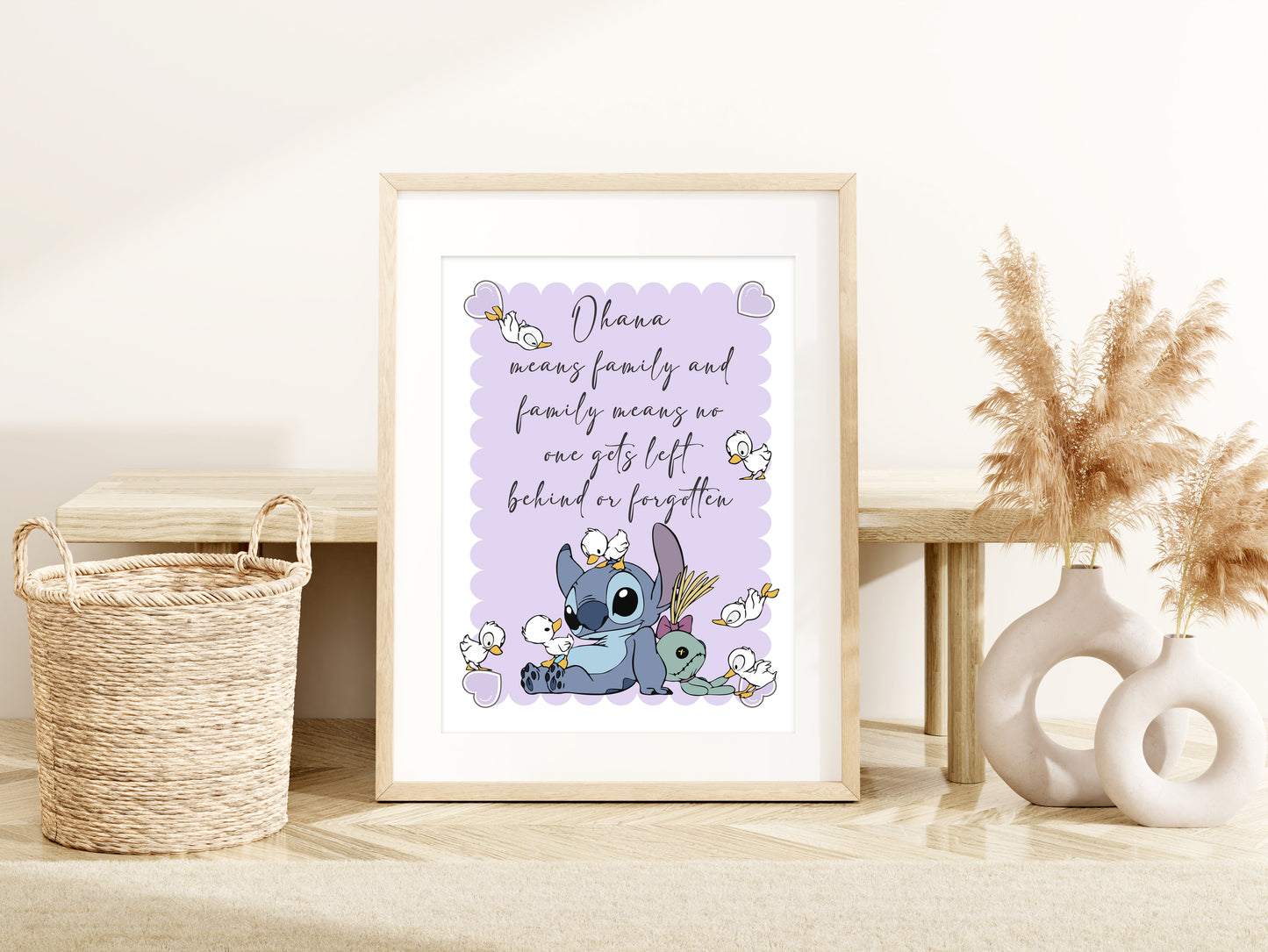 Ohana Lilo & Stitch Pastel Print