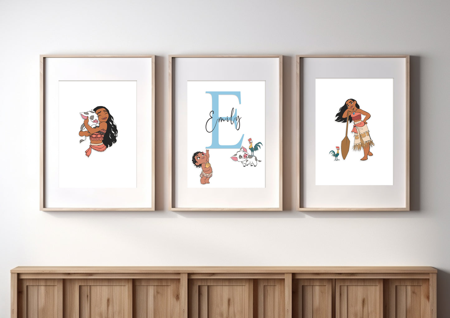 Moana Set Of 3 Personalised Prints