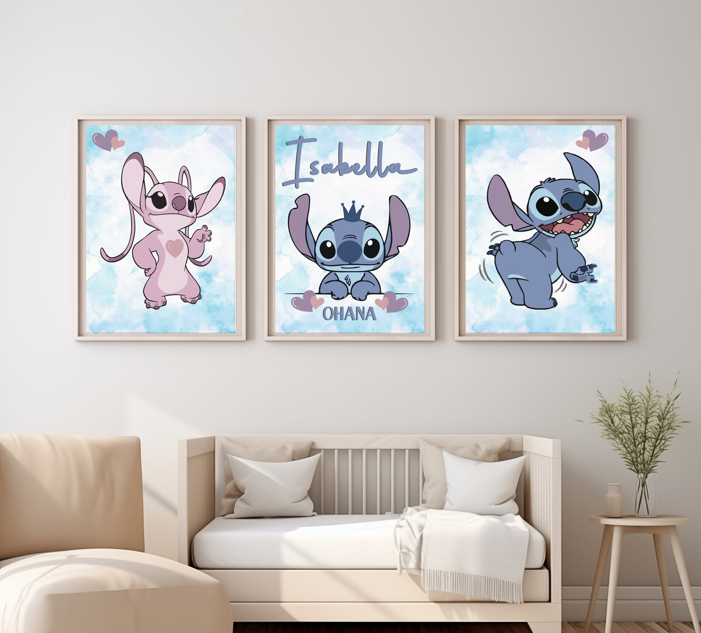 Stitch & Angel Set of 3 Name Prints