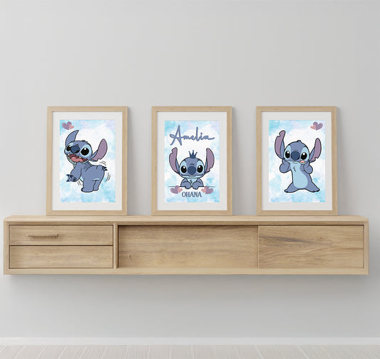 Stitch & Angel Set of 3 Name Prints
