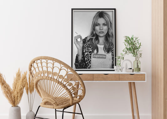 Kate Moss Smoking Print