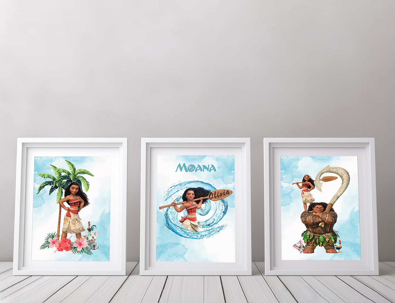 Moana Set Of 3 Personalised Prints