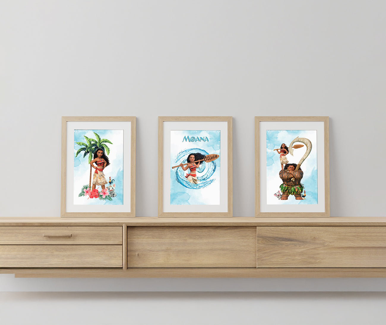 Moana Set Of 3 Personalised Prints